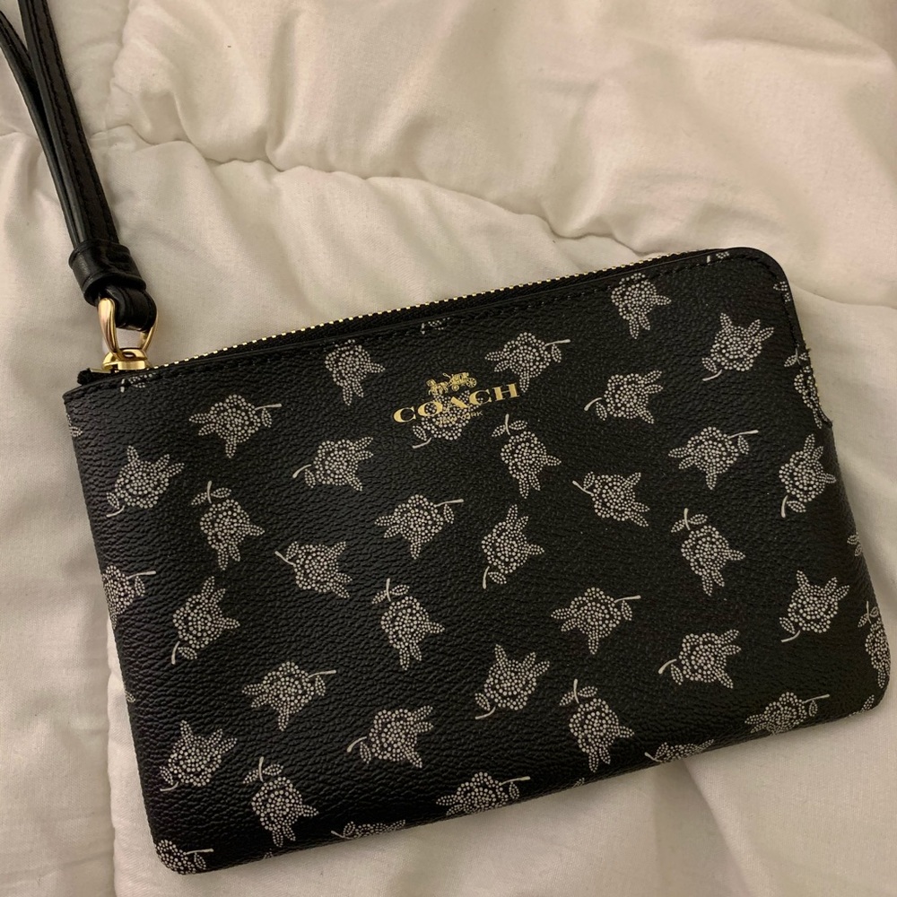 Coach Wristlet with rose design